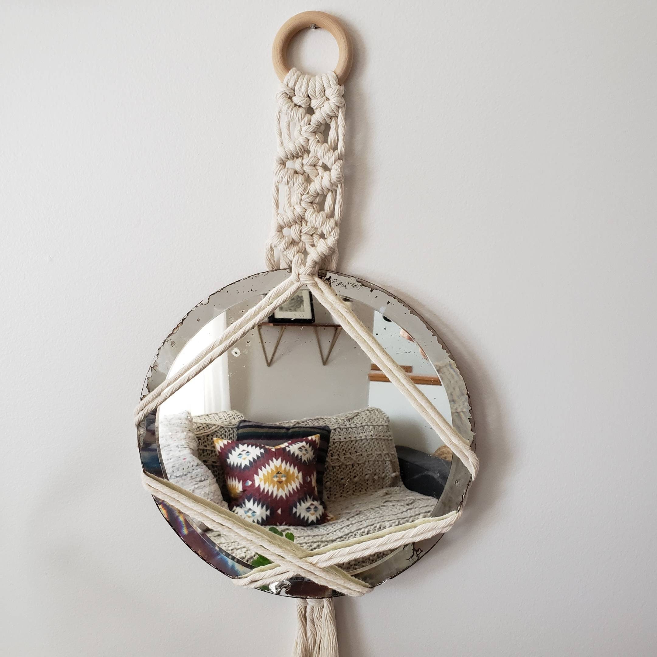 Macrame wall hanging Macrame mirror hanger woven mirror hanger Etsy
