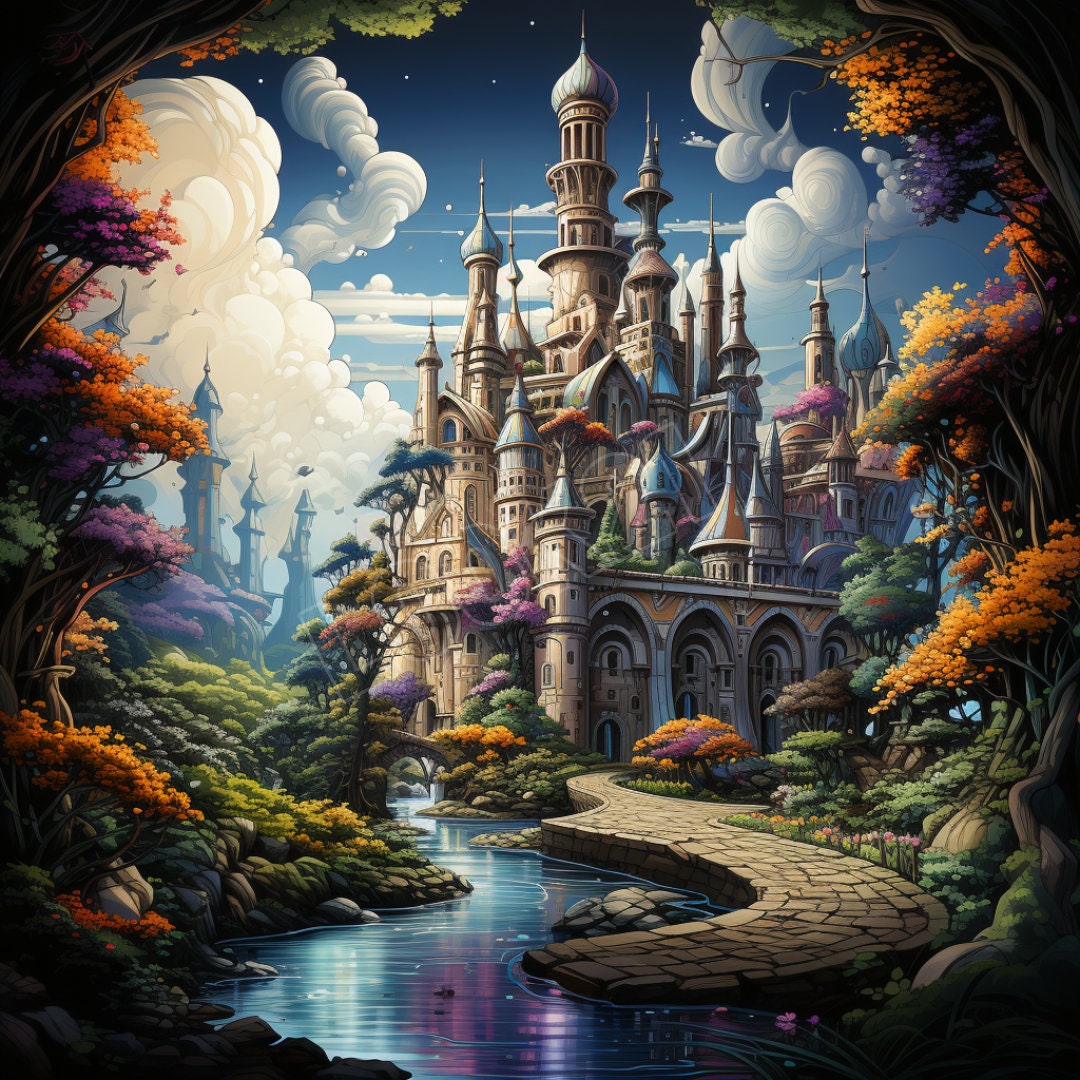 Mystical Castle in a Dreamscape Digital Art Digital Download - Etsy