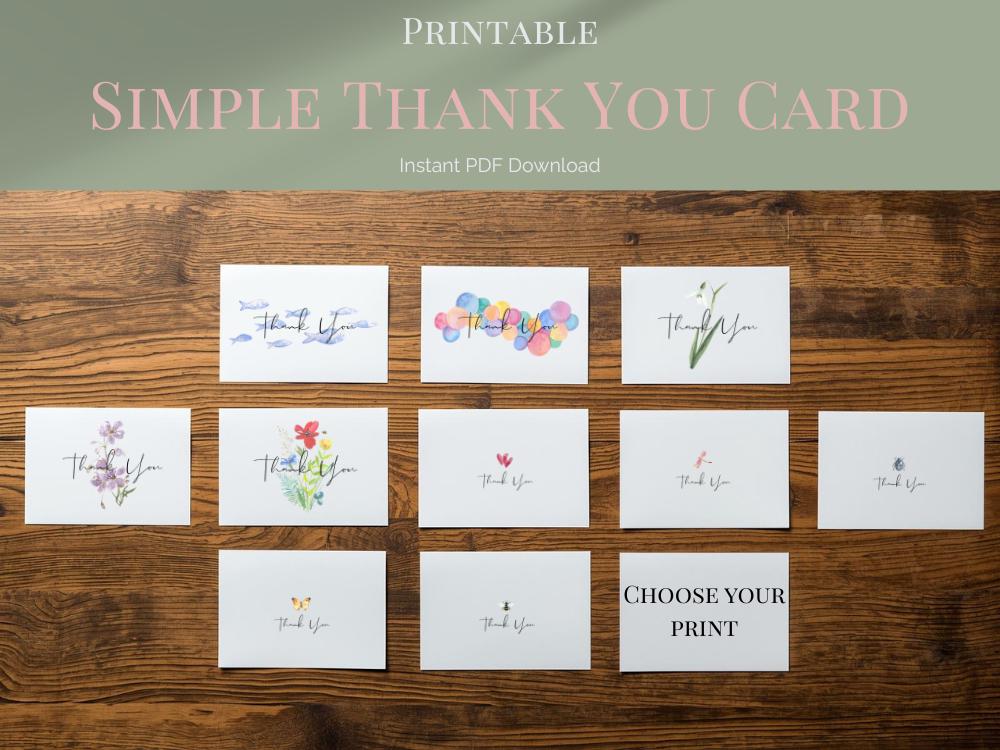 Printable Thank You Cards, Purple Floral Bug Heart Stationery (4x6 PDF ...