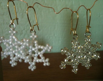 Beaded Snowflake Earrings