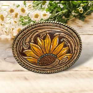 Hebilla de cinturón de girasol