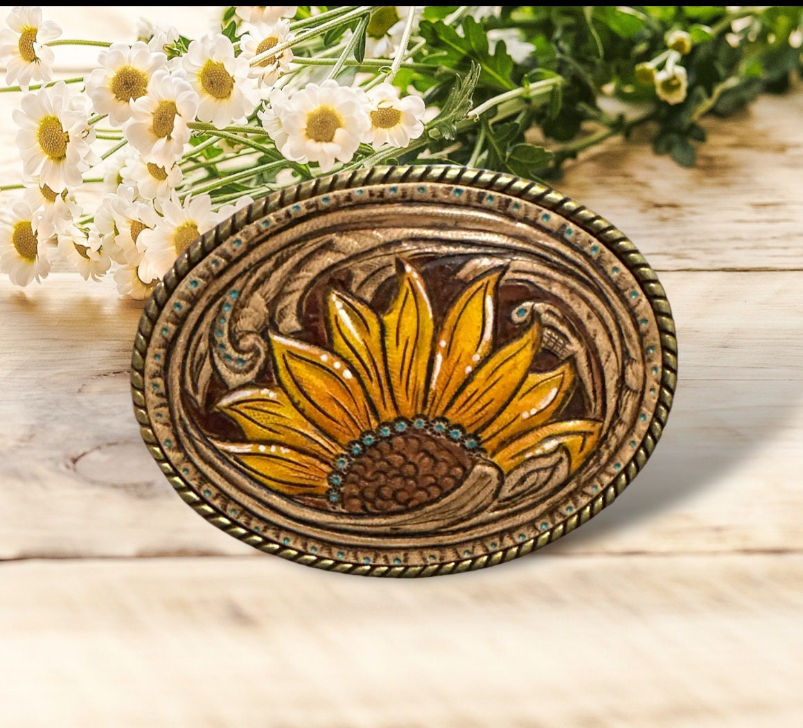 Sunflower Belt Buckle - Etsy
