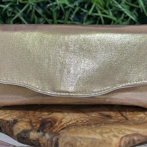 Carteira Feminina Champagne Shimmer Clutch