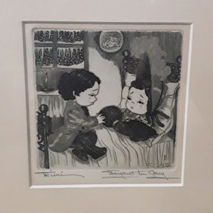 Vintage Original Signed Margaret Ann Gaug Etching Entitled “Mimi”, Scene From La Bohème (Puccini Italian Opera)