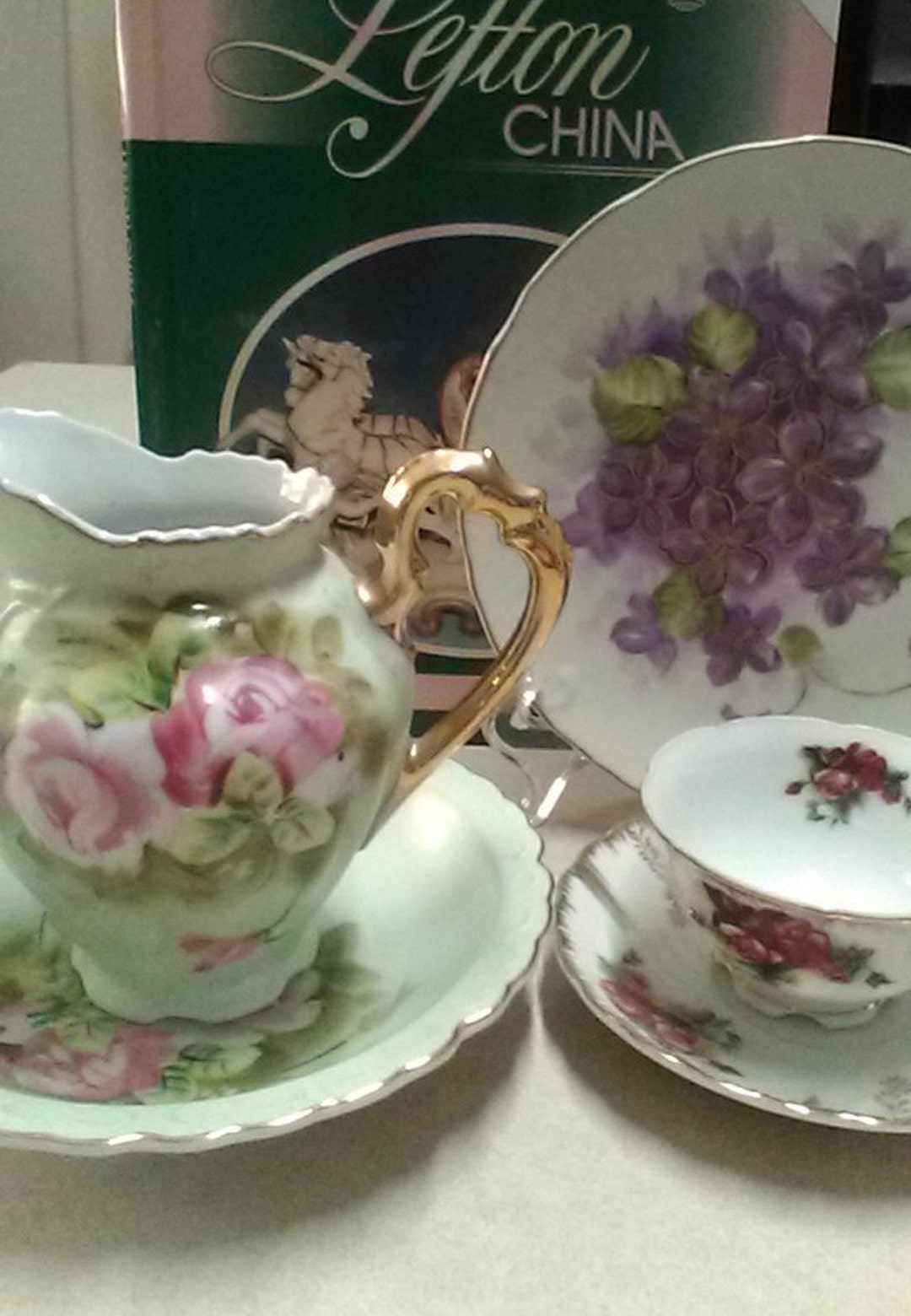 Vintage Lefton China Hand-painted and Gold-accented Cup and
