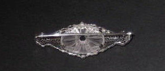 Antique 14K White Gold Edwardian Filigree Brooch,… - image 3