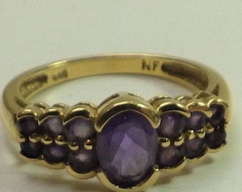 14k Yellow Gold and Amethyst Ring