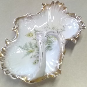 Vintage Carl Tielsch (CT) Porcelain Dish, With Ornate Handle, Made in Altwasser, Silesia, Germany
