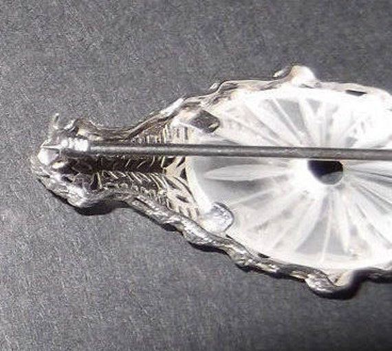 Antique 14K White Gold Edwardian Filigree Brooch,… - image 5