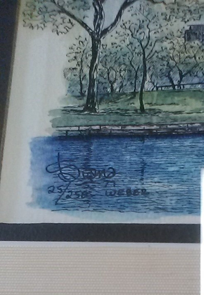 Three 1970s Diana Weber Limited Edition Watercolor Paintings of Chicago