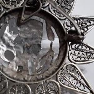 Vintage 800 Silver Egyptian Filigree Brooch/Pendant image 7