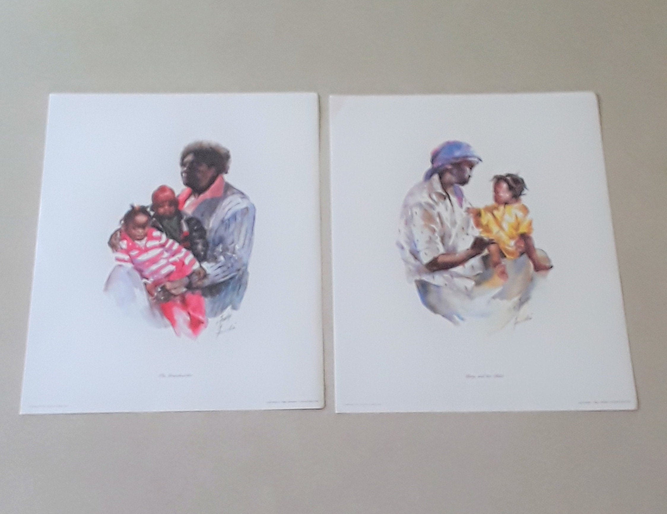 2 Vintage Virginia Fouche Bolton Signed Prints of South Carolina Women