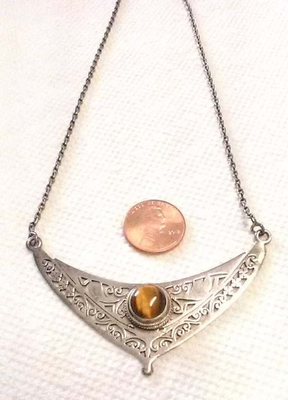 Vintage 950 Silver Breastplate-Style Necklace, Wi… - image 7