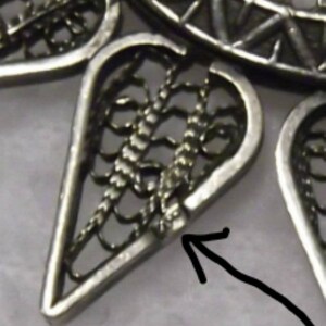 Vintage 800 Silver Egyptian Filigree Brooch/Pendant image 5