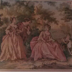 Vintage Framed Tapestry Wall Hanging