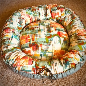 Large Reversable Drawstring Donut Dog Bed