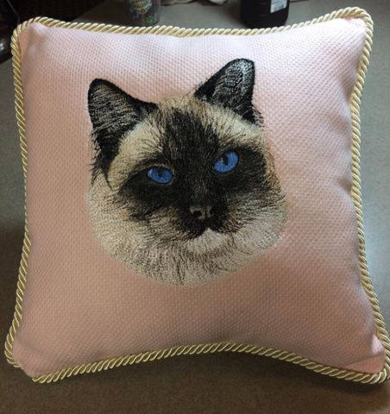 Made to Order Custom Embroidered Pet Portrait Pillows Etsy
