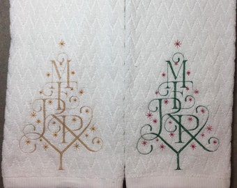 Embroidered Christmas Kitchen Towel