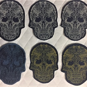 Iron on Skull patches on denim