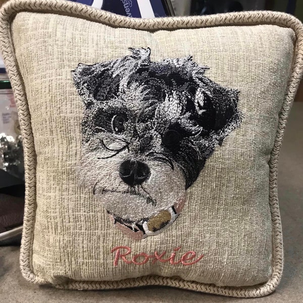 Nov 15 is DEADLINE for Christmas order. Made to Order Mini Pillow With Name, Embroidered Pet Portrait Pillow 8 inches