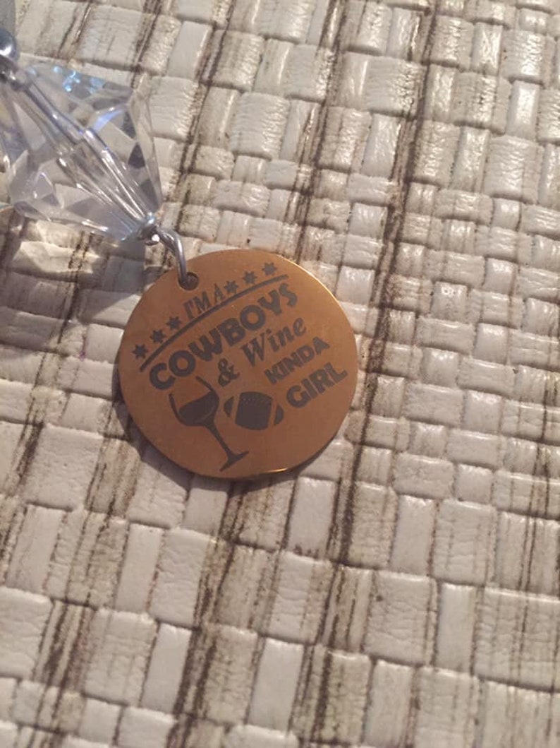 Cowboys and Wine Kinda Girl Wine Cork keychain