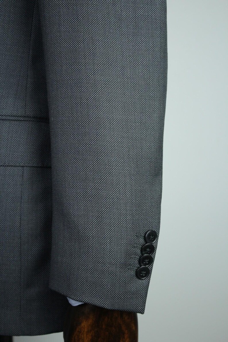 Boggi Milano gray birdeyes 120's pure wool modern suit 48it 38us/uk 34x31 image 11