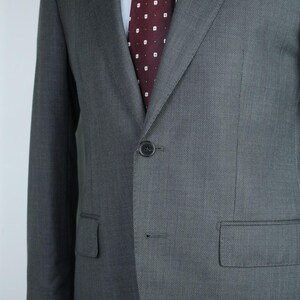 Boggi Milano gray birdeyes 120's pure wool modern suit 48it 38us/uk 34x31 image 7