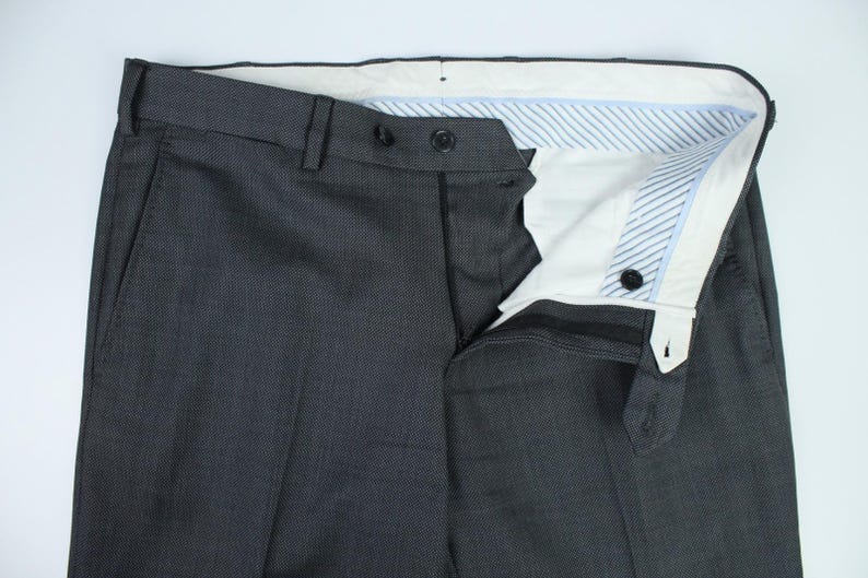 Boggi Milano gray birdeyes 120's pure wool modern suit 48it 38us/uk 34x31 image 15