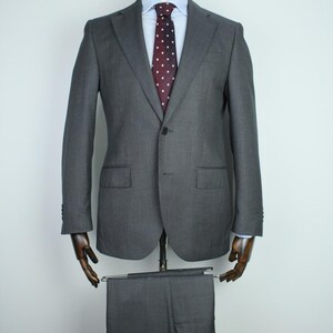 Boggi Milano gray birdeyes 120's pure wool modern suit 48it 38us/uk 34x31 image 2