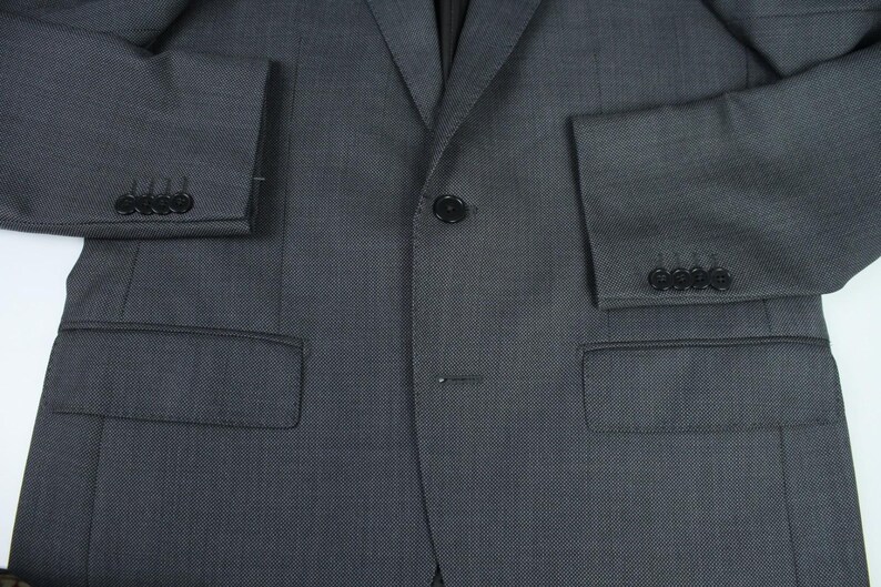 Boggi Milano gray birdeyes 120's pure wool modern suit 48it 38us/uk 34x31 image 14