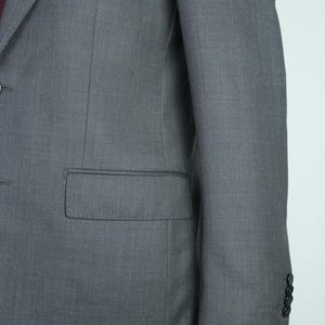 Boggi Milano gray birdeyes 120's pure wool modern suit 48it 38us/uk 34x31 image 6