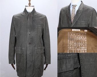 DKNY gray washed cotton avangard y2k style overcoat jacket coat xl 52it 42us