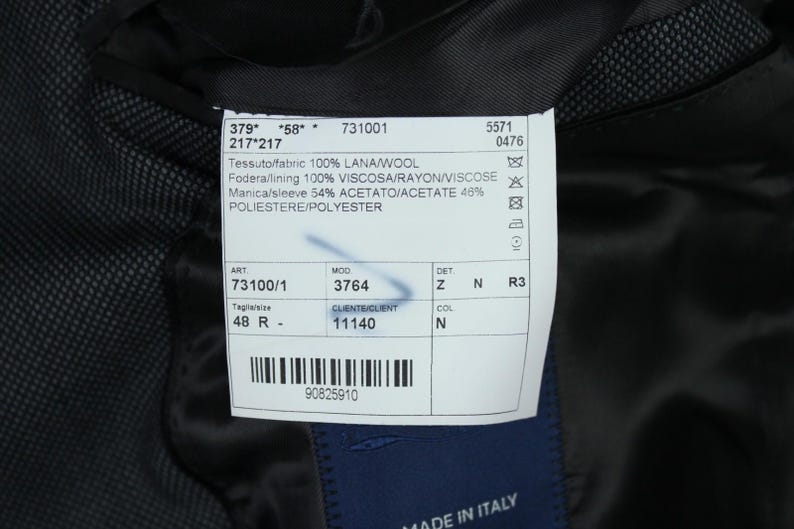 Boggi Milano gray birdeyes 120's pure wool modern suit 48it 38us/uk 34x31 image 16