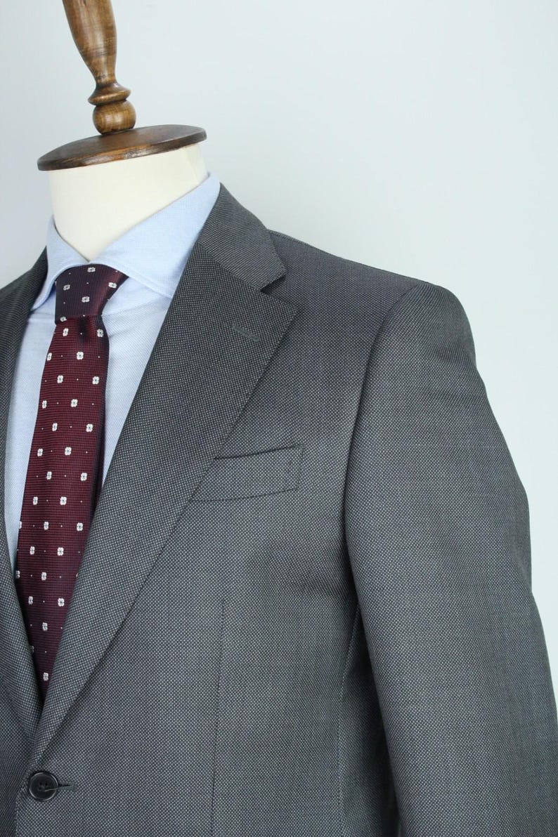 Boggi Milano gray birdeyes 120's pure wool modern suit 48it 38us/uk 34x31 image 8