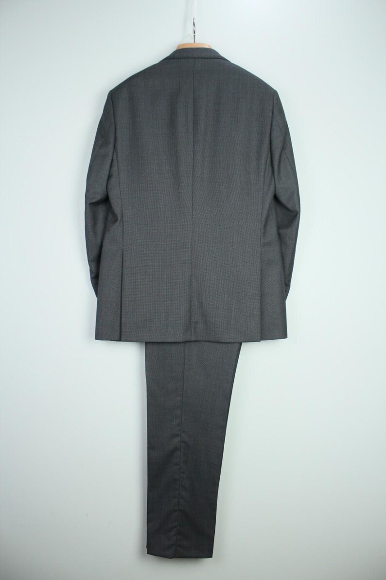 Boggi Milano gray birdeyes 120's pure wool modern suit 48it 38us/uk 34x31 image 4