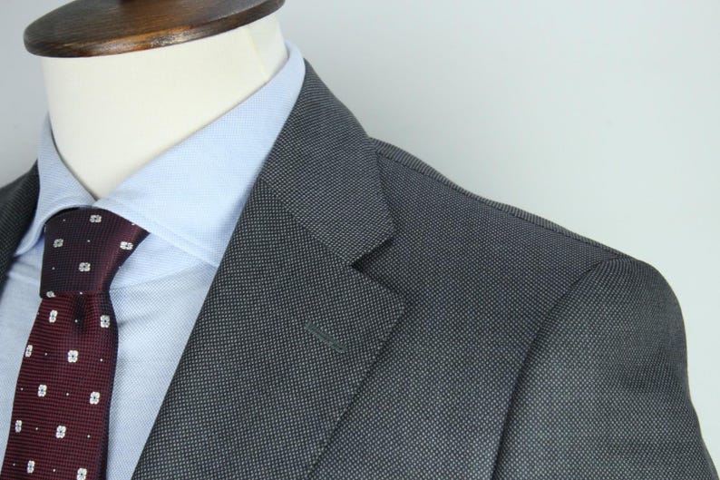 Boggi Milano gray birdeyes 120's pure wool modern suit 48it 38us/uk 34x31 image 9