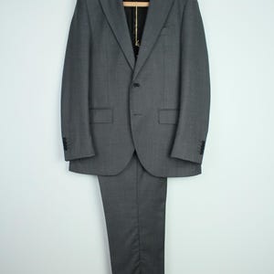 Boggi Milano gray birdeyes 120's pure wool modern suit 48it 38us/uk 34x31 image 3