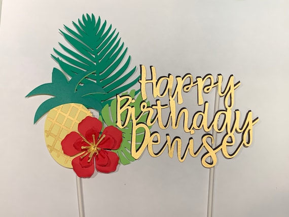 Personalized Luau/ Hawaiian Cake Topper - Etsy