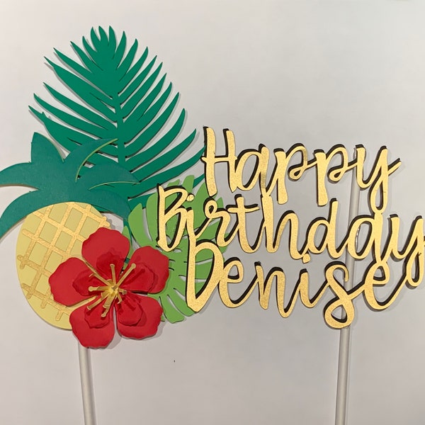 Personalized Luau/ Hawaiian Cake Topper