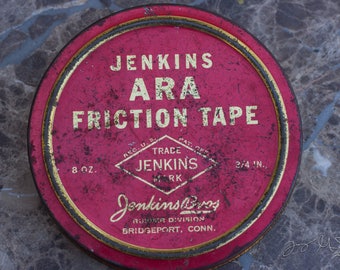 Vintage Tape Canisters With Tape