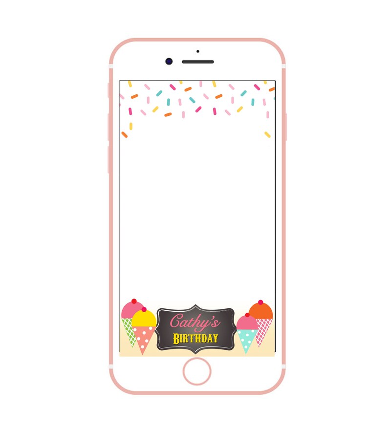 Ice Cream Party Custom Snapchat Geofilter Birthday Snapchat Etsy