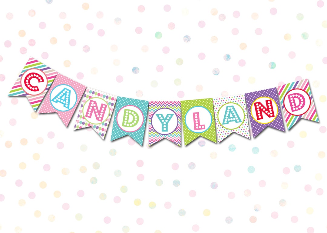 Candyland Printable Banner Candyland Decorations (Instant Download) - Etsy