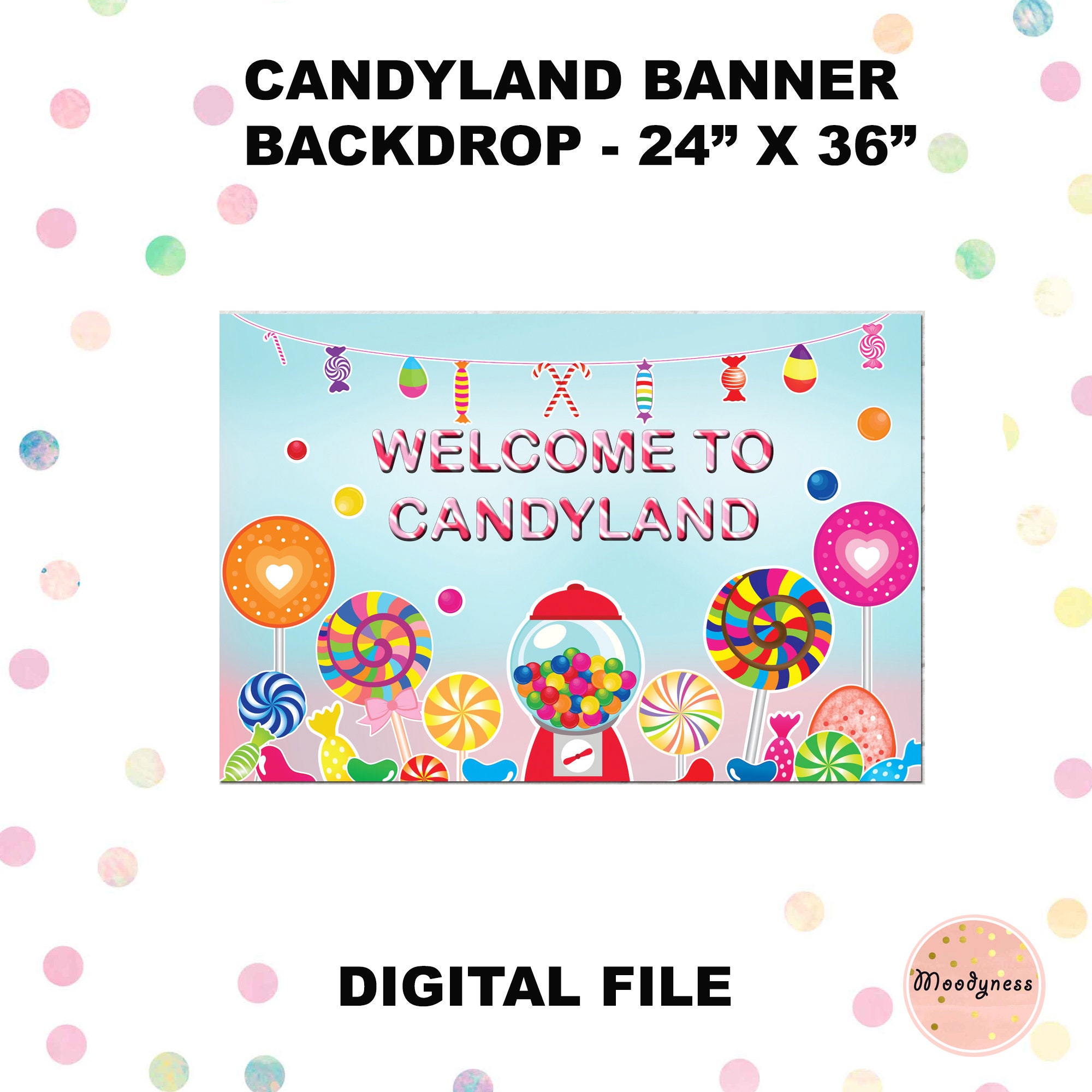 Candyland Printable Banner Candyland Decorations Candyland Etsy