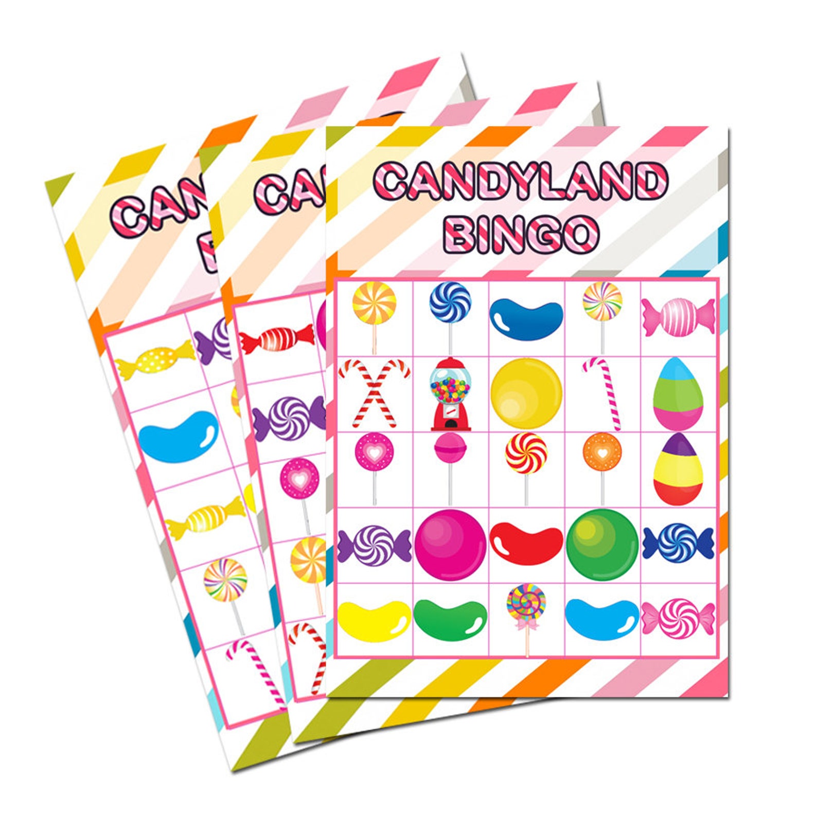 Candyland Bingo Cards Printable 30 Cards Candyland Etsy