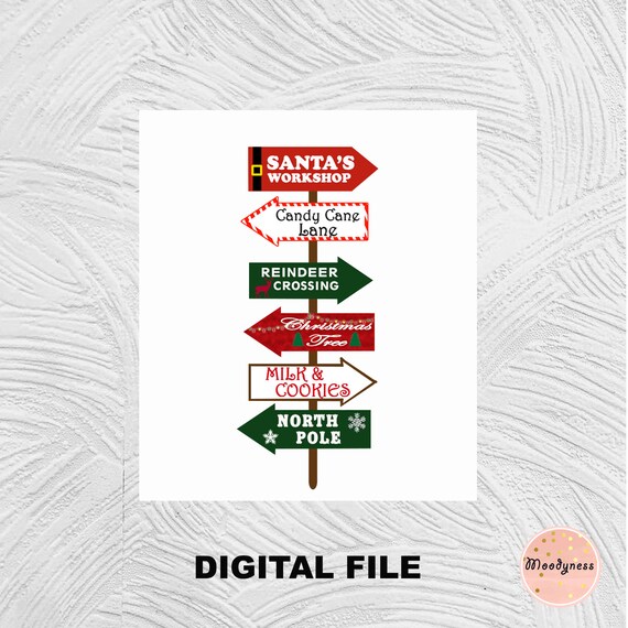 Christmas Arrow Signs Printable Christmas decorations | Etsy