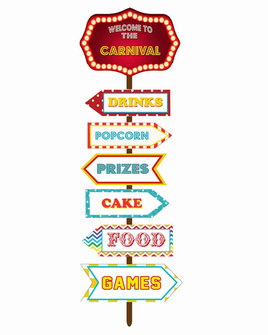 Free Printable Carnival Arrow Signs Printable Templates