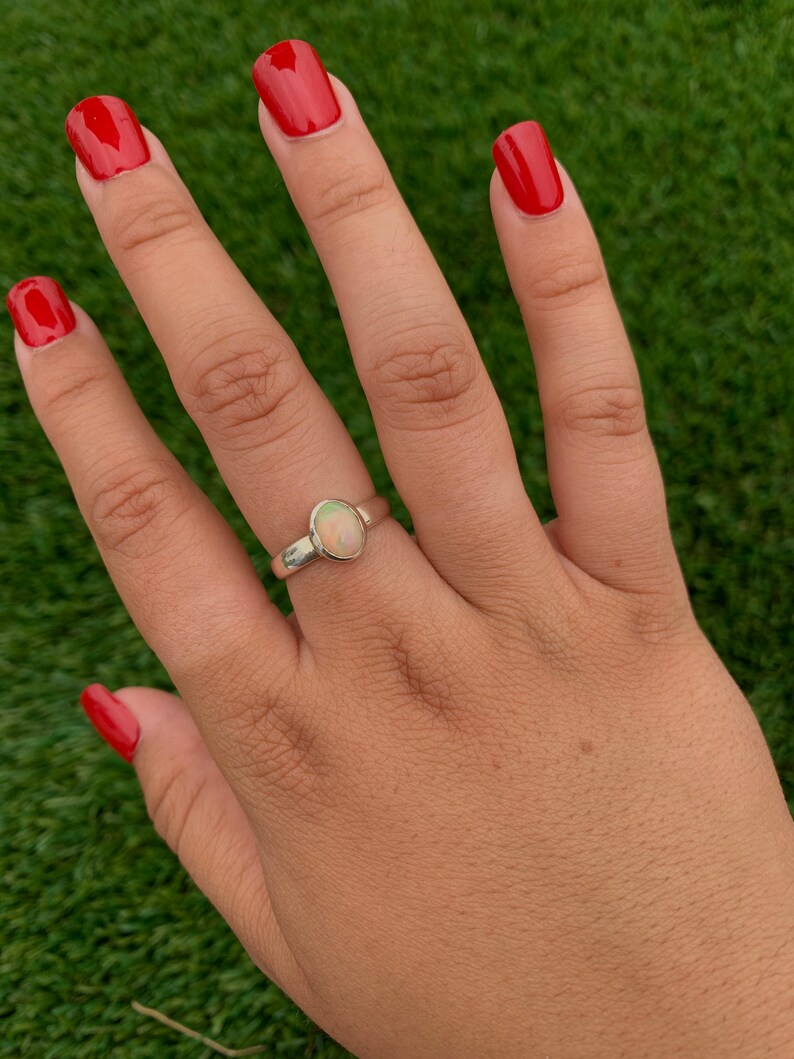 Size 7 Ethiopian Fire Opal Ring
