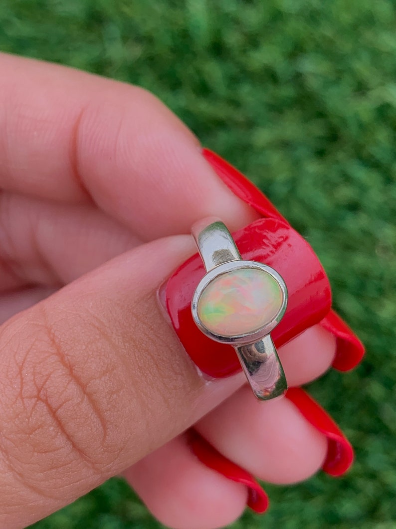 Size 7 Ethiopian Fire Opal Ring