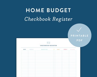 Printable Checkbook Register | Monthly Checkbook Tracker Printable Check Payment Tracker Household Budget Checkbook Digital Yearly Checkbook