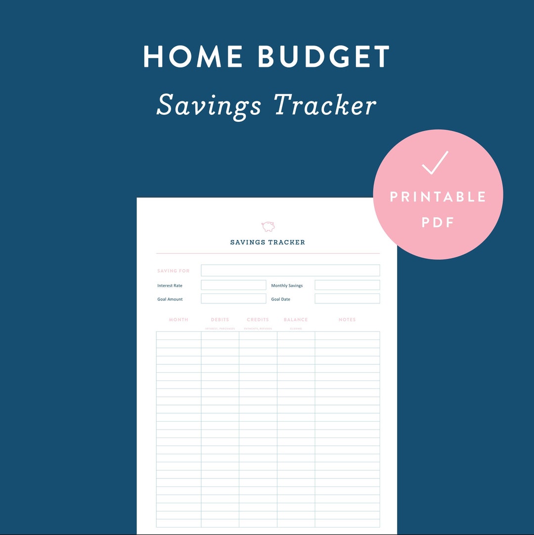 Printable Savings Tracker Savings Account Tracker Printable Savings ...